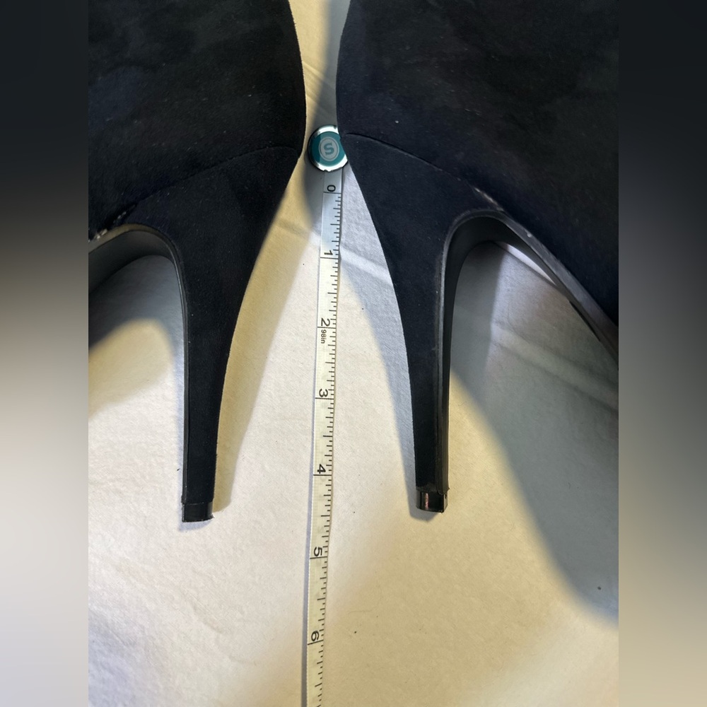 Black Stiletto Heeled Ankle Boots - Picture 13 of 15